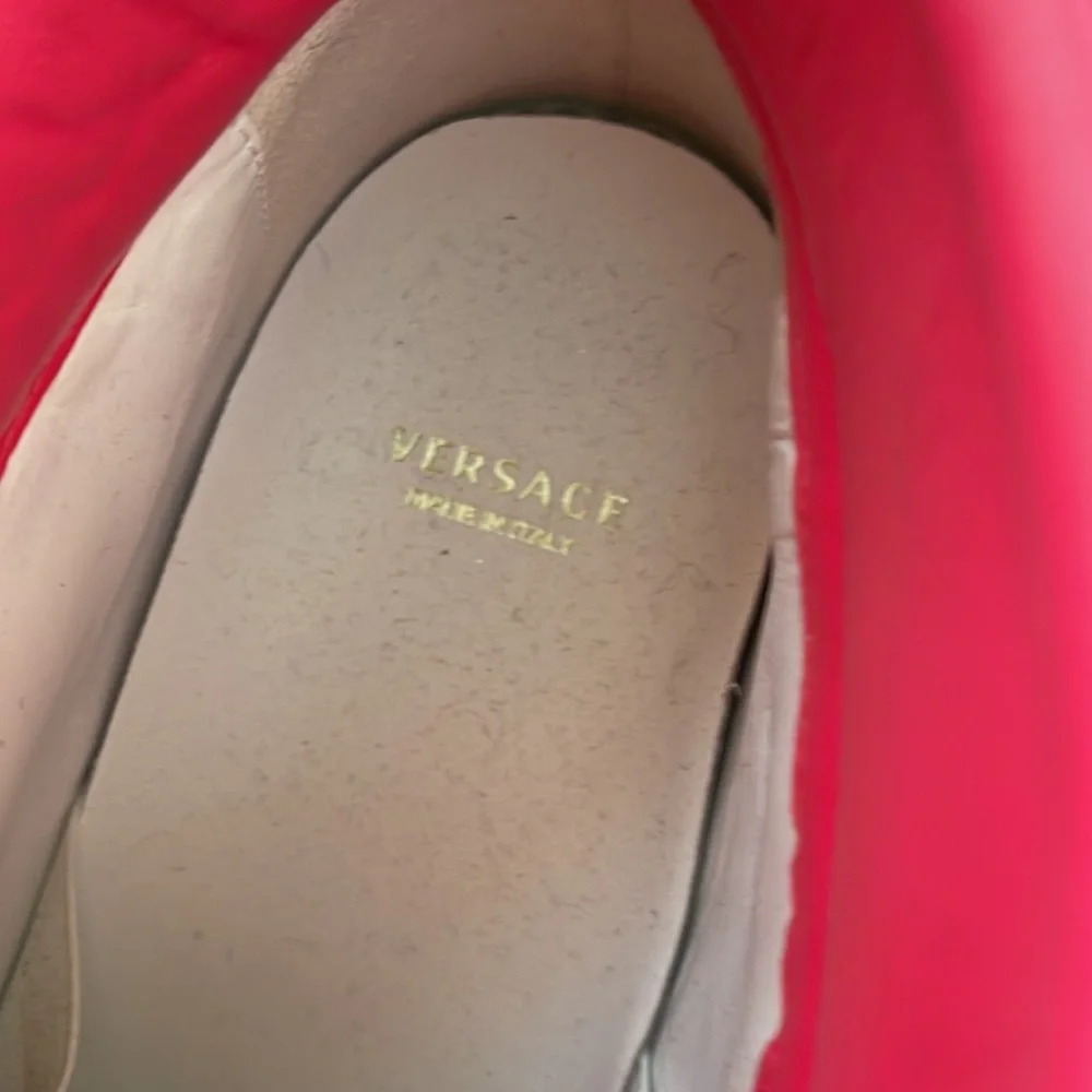 VERSACE Pink Patent Leather Sneakers - Picture 6 of 13